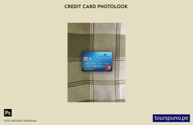 listo para imprimir plantilla frontal de aspecto fotográfico de Mastercard d 142